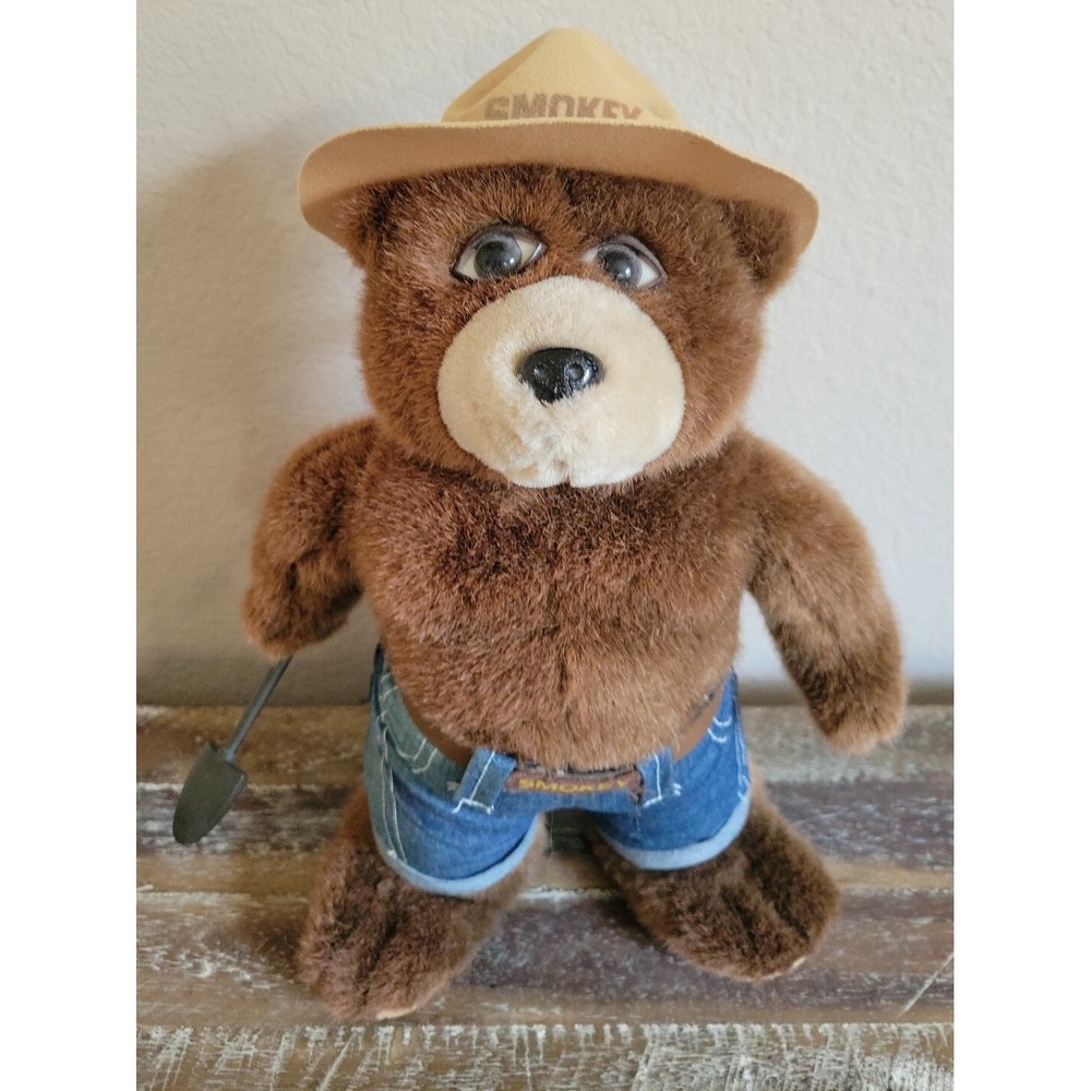 Vintage Smokey The Bear Stuffed Animal Plush Toy Doll 15" 90s Or Y2K